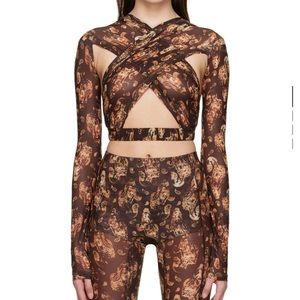 KNWLS (Charlotte Knowles) Anti Cross Over Top Paisley Dark
